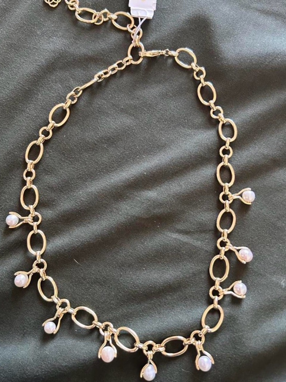 Kendra Scott Gold Link Pearl Necklace New